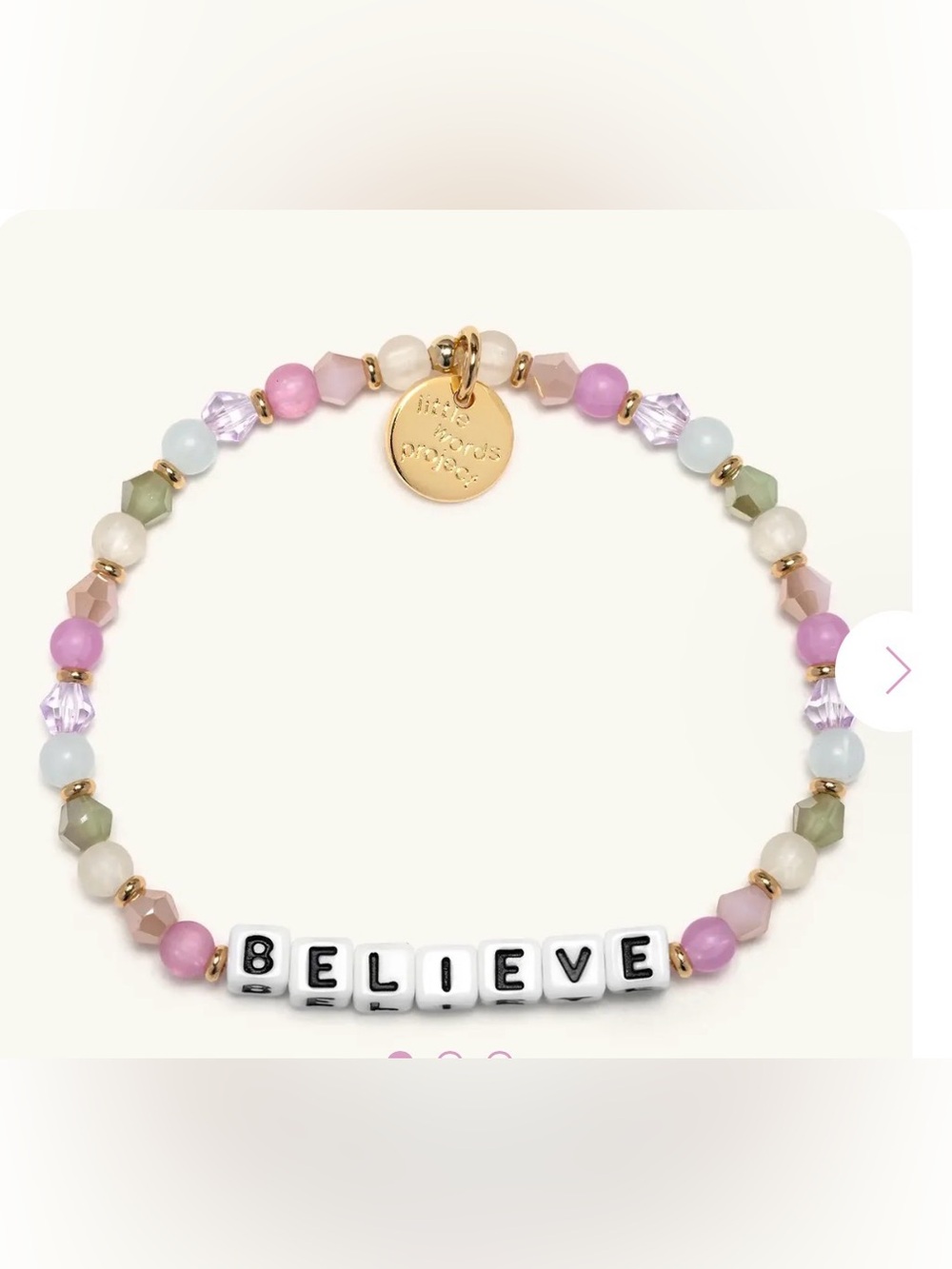 Little Words Project 'Believe' Pastel Bead Bracelet L/XL 🩷💚 NWT